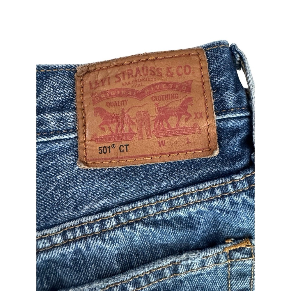 Levi's 501 CT Women's 26 Blue Denim Jean Shorts‎ Frayed Hem Casual Distressed - Picture 8 of 11